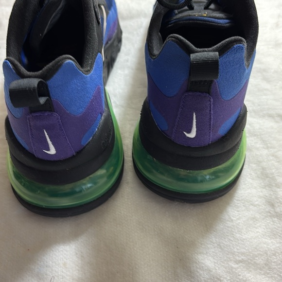 NIKE AIR MAX 270 REACT Sneakers Blue/Purple Lace Up Athletic Shoes Sz 10